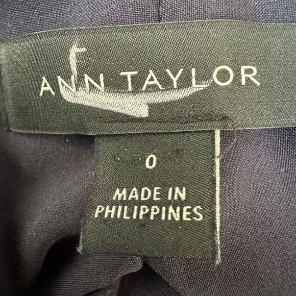 Ann Taylor Jacket Navy Blue Botanical Lace Overlay Blazer Button Up size 0 - Picture 4 of 8